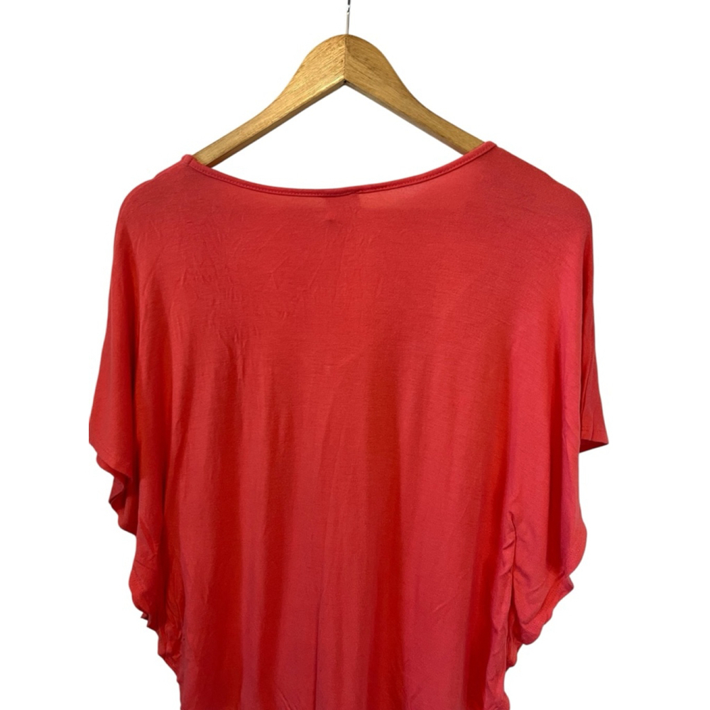 Women’s Top Coral Beaded Small Short Sleeve Loose Fit Shirt S - Picture 5 of 10